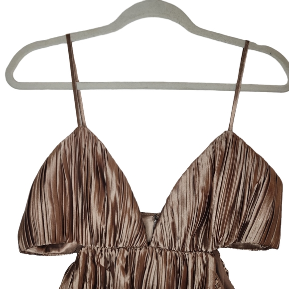 BHLDN Anthropoligie by Carly Cushnie Brenna Tiered Pleated Cutout Midi D… - Picture 6 of 11